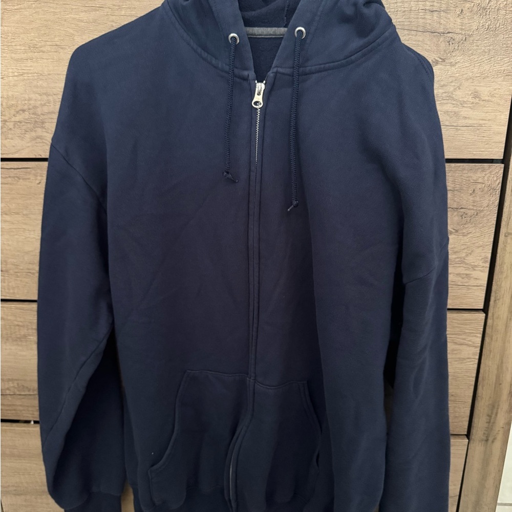 Fruit of the Loom Men's Dark Blue Zip-Up Sweater